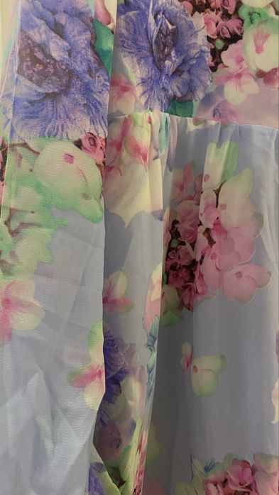 Платье шелковое длинное