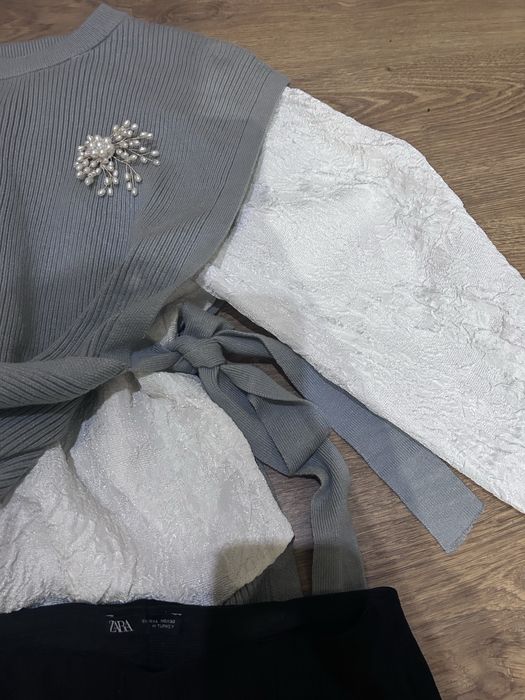 Zara черен клип рипс сет