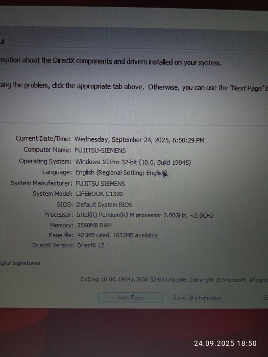 Laptop Fujitsu Siemens Lifebook C1320 – retro, funcțional, Windows 10