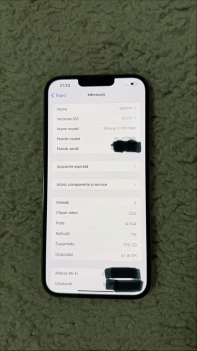 Iphone 13 Promax , 256 GB , 76 % baterie , stare foarte buna!