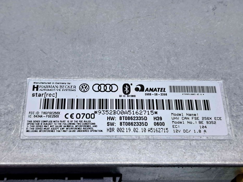 Modul bluetooth Audi A4 (8K5, B8) Avant [Fabr 2008-2015] 8T0862335D