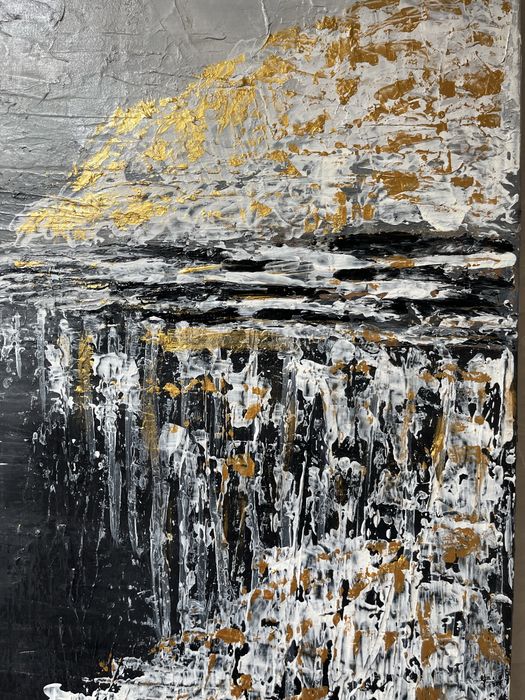 Tablou peisaj abstract pictat in acrilic