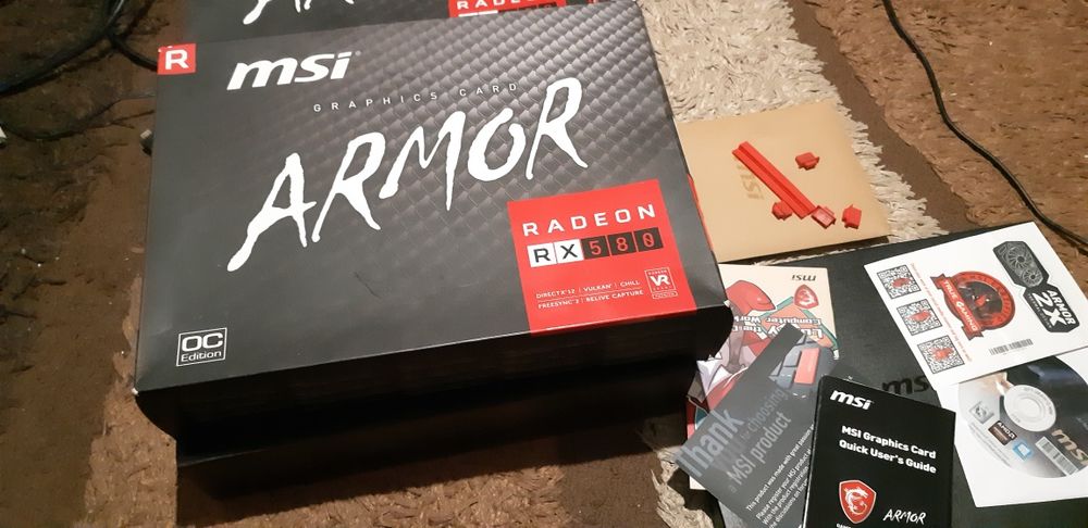 2шт Пустой коробки от видеокарта Msi Rx580