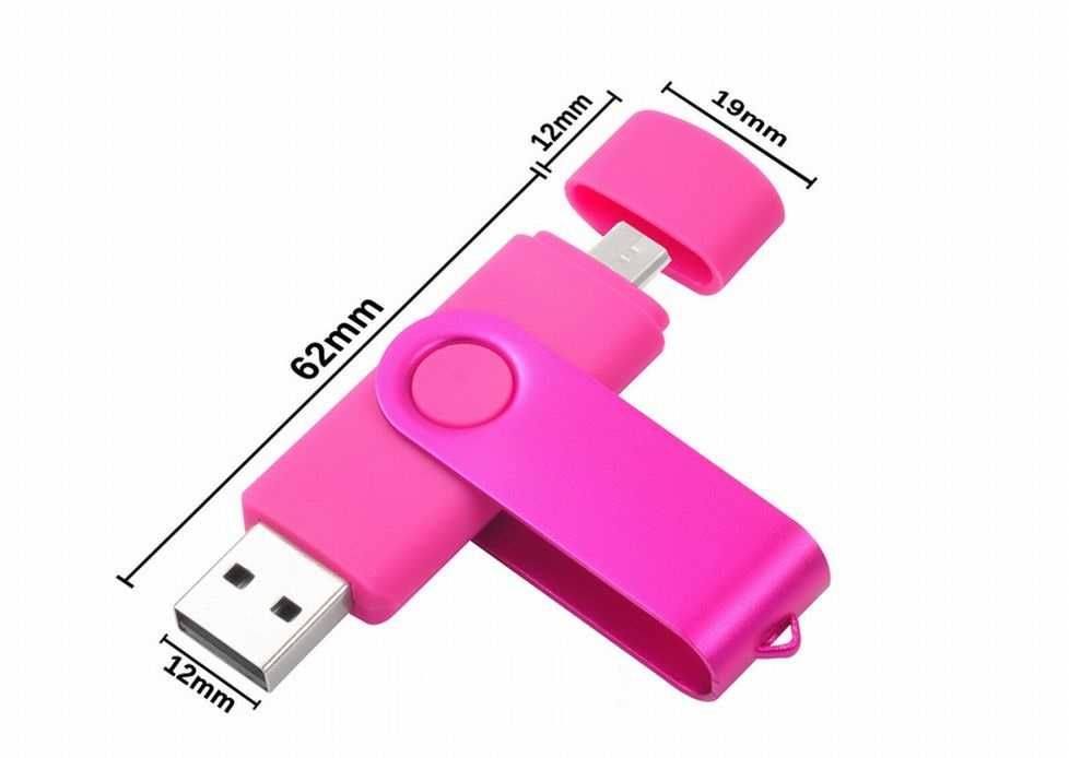 USB flash 128MB + micro USB +адаптер тип C+OTG+елегантен ключодържател