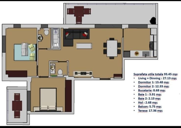 PROPRIETAR | Apartament 3 camere (potențial 4) cu Terasă 17mp | Otopeni - Parcul 1 Mai