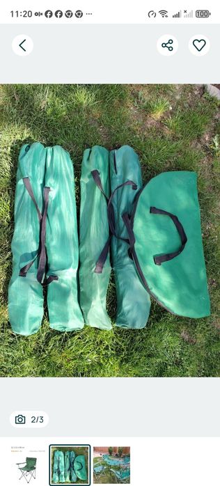 Set Pliabil verde scaune + masa