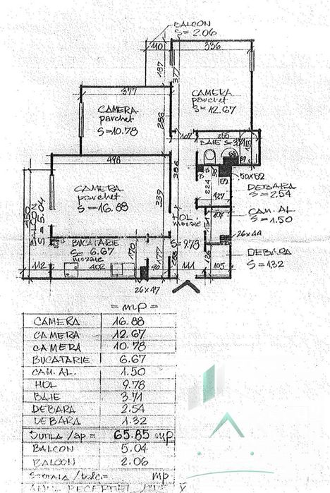 Apartament 3 Camere | 66 Mp | 2 Balcoane | Decomandat | Manastur/Miner