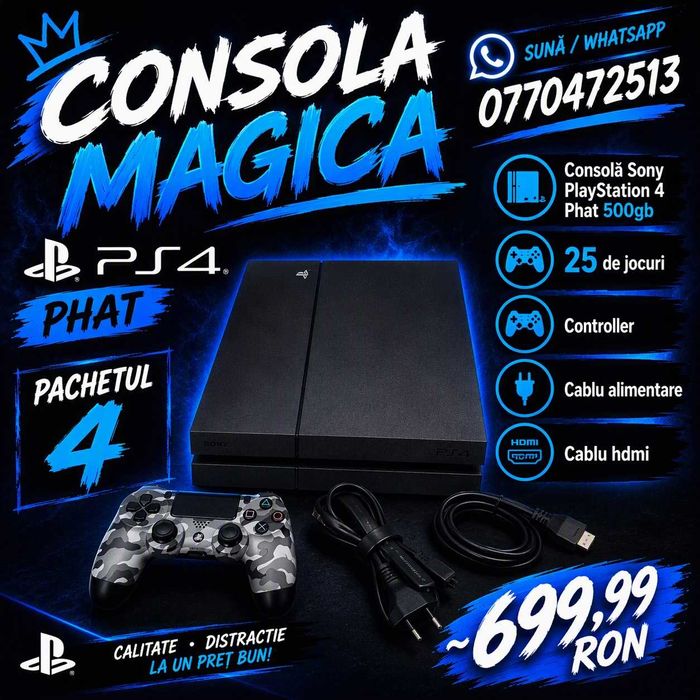 Consola Magica Mai Bun ca PS5 Playstation 4 Slim 1Tb Modat