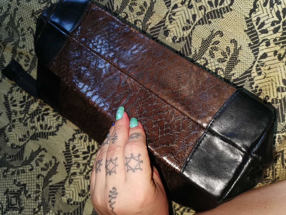 Geanta, clutch din piele naturala de șarpe