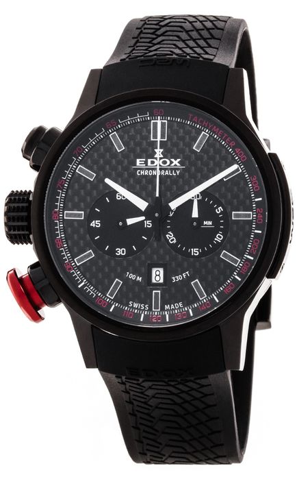 Edox Chronorally Black Dial Men's