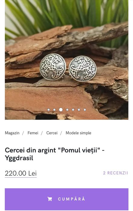 Set din argint antichizat "Pomul vieții "