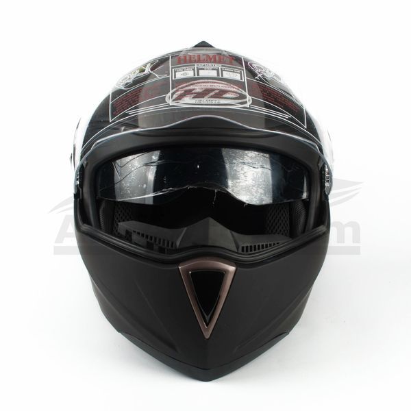 Модуларна каска hd a16 matt-black + вградени тъмни очила