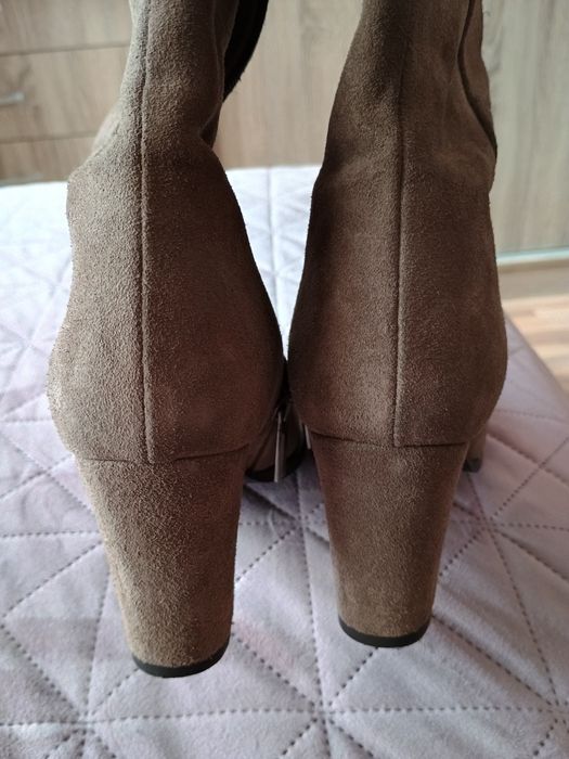 Велурени ботуши, бежови