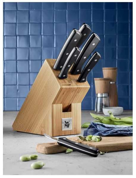 Комплект ножове WMF, 7 части + бамбукова поставка