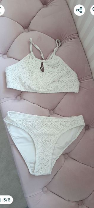 Set H&M/fete. Costum de baie+rochie plaja 10-12 ani