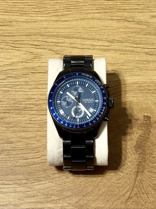 Ceas Fosil Negru Otel Inoxidabil