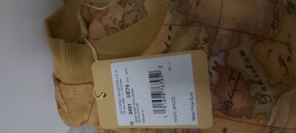 Bluza cu maneca lunga si fermoar Alviero Martini Imprimeu Geografic