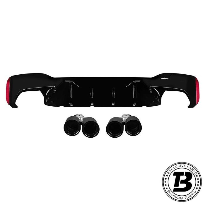 Difuzor Bara Spate cu Ornamente compatibil cu BMW Seria 5 G30 G31 M5 Design
