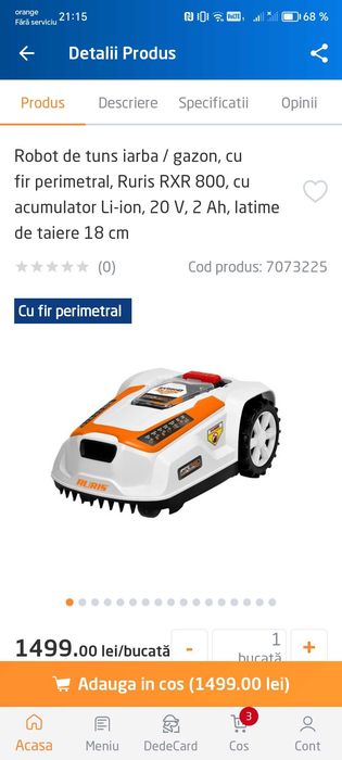 Robot tuns iarba