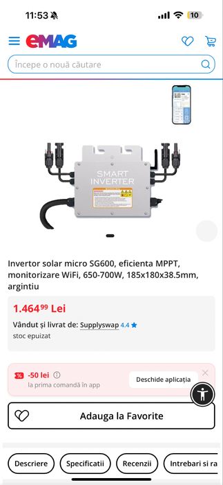 Smart invertor solar SG 600