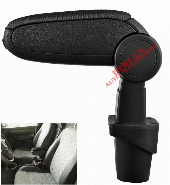 Текстилен черен подлакътник за VW Caddy 2003-2019 VW Touran 2003-2015