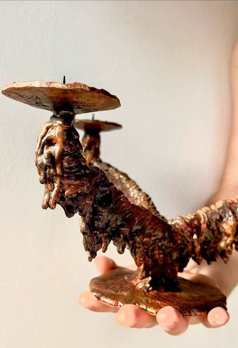 Suporturi lumânări din bronz masiv, lucrate manual