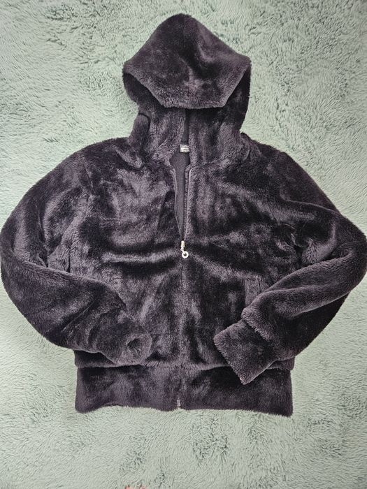 Geaca pufoasa, imitatie blana