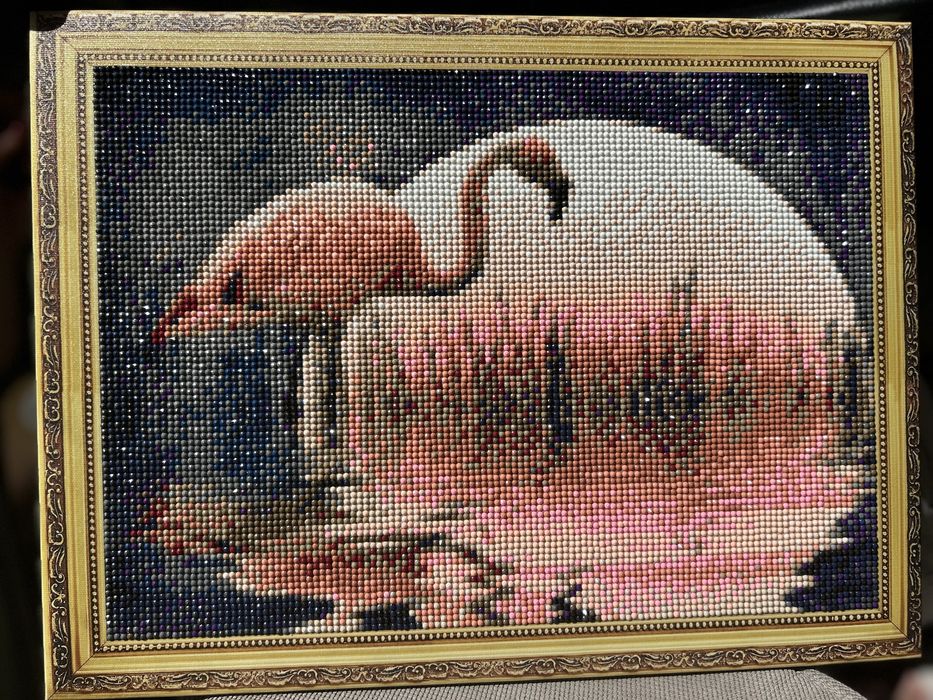 Диамантена картина  “Фламинго на лунна светлина”