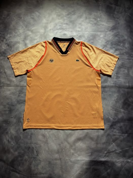 Lacoste x Roland Garros Mens Orange Sport T-Shirt Polo – Size XXL
