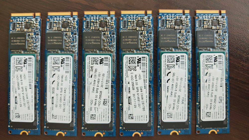 6 бр. SSD 256 GB NVMe 2280 употребявани