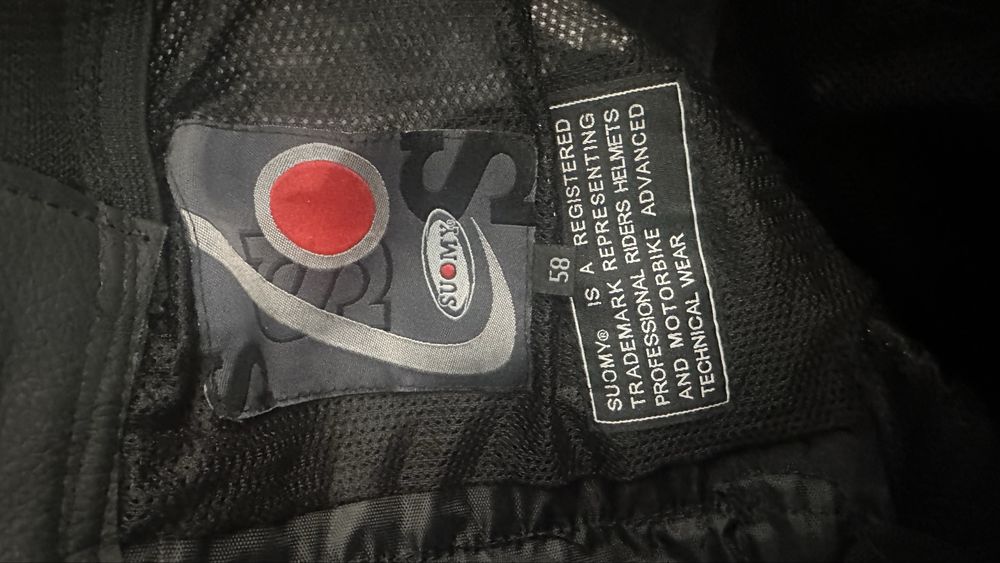 Geacă Moto SUOMY de Piele Racing marime 58 si Pantaloni Piele