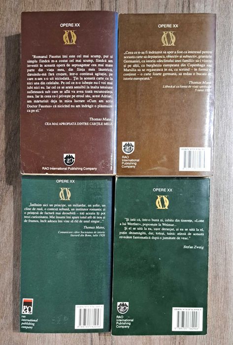 Thomas Mann - lot 4 carti editura RAO Opere XX