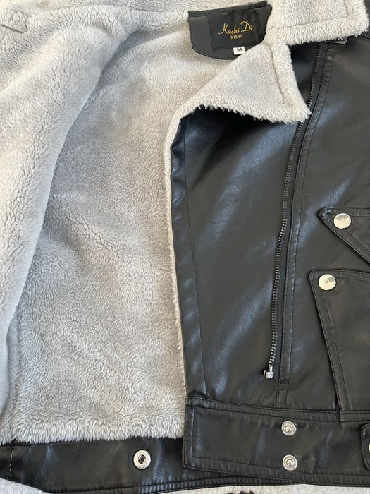 Тёплая кожанка с мехом