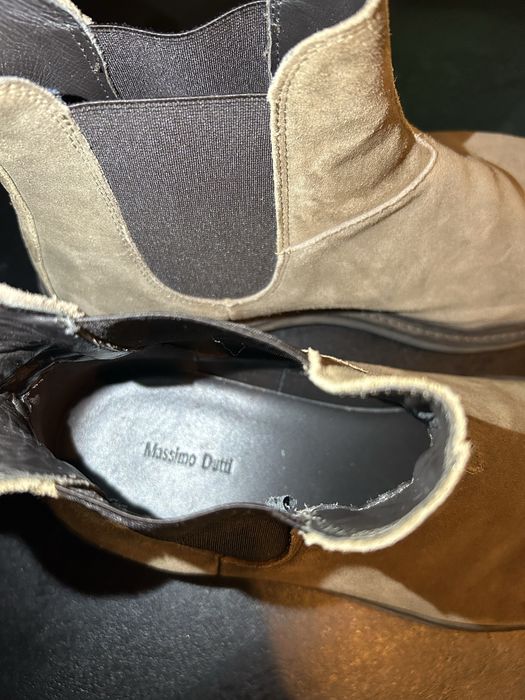 Massimo Dutti set- ghete 43 si geaca piele intoarsa