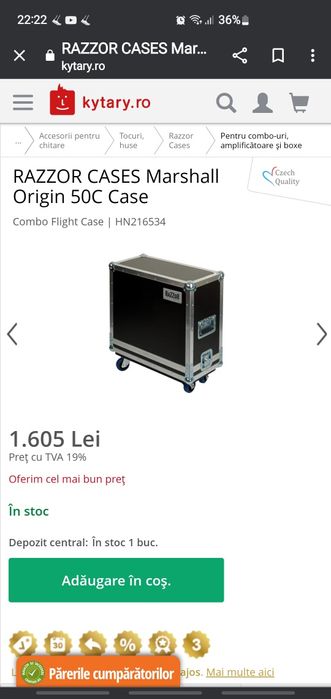 Marshall  Origin 50C + case Amp. chitară IMPECABIL