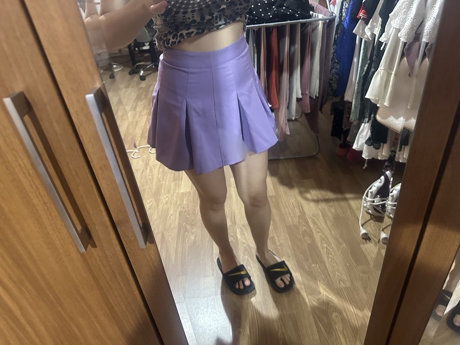 Fustă plisată mov H&M Divided