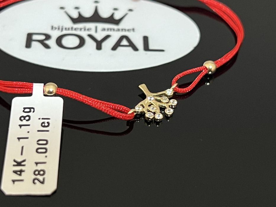 Bijuteria Royal CB : Bratara cu snur bile aur 14k 1,13 grame