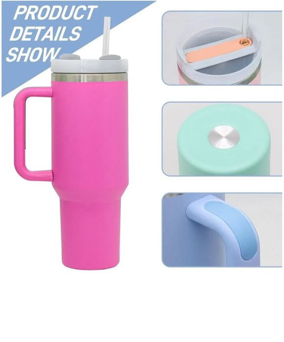 Cana Termos 1.2L cu Mâner și Pai - Păstrează Băuturile Reci sau Calde