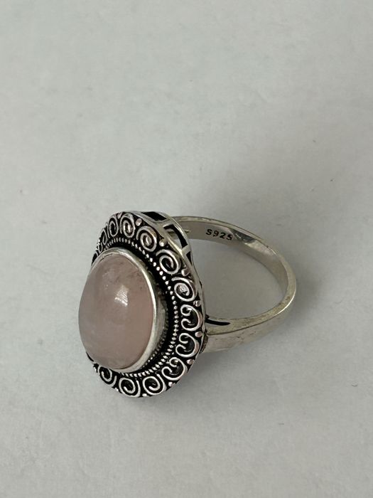 Inel Argint 925 Cuart Roz Natural -Rose Quartz Marime 18