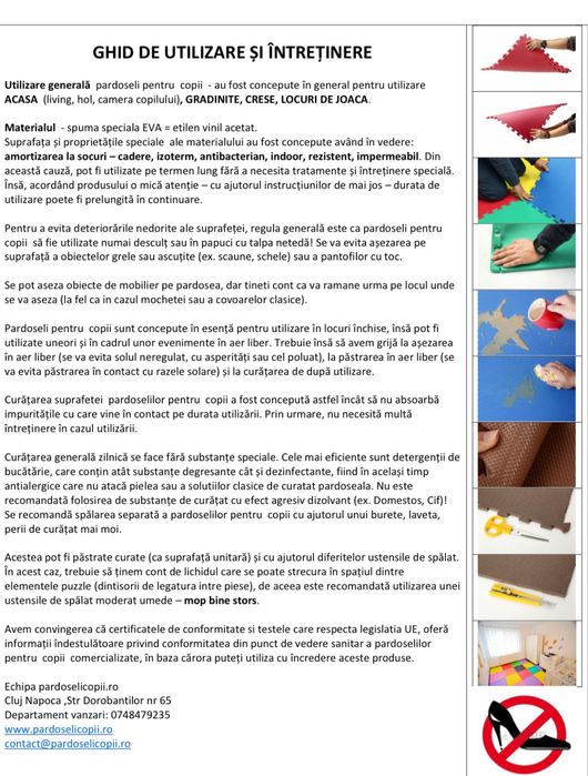 Covor puzzle din spuma