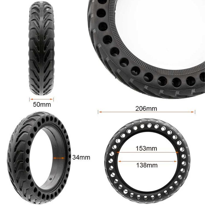 Naton.ro Cauciuc plin 8.5x2 | 8 ½ x 2 | 50/75-6.1 pentru trotineta electrica Xiaomi M365/1S/Pro/Pro 2/Essential/Mi 3, Juicease E1 Tuya, Aovopro