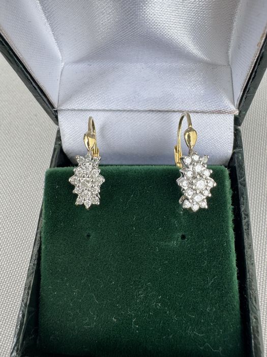 Cercei din aur 14 k si diamante