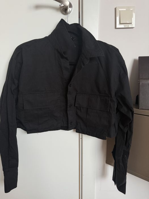 Къса черна риза Zara XS (cropped модел)