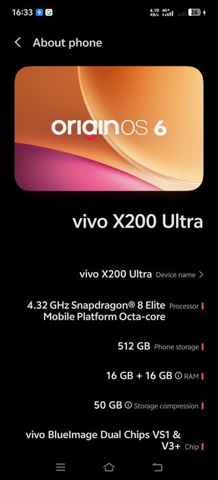 Vivo x200 ultra 16 gb Ram 512 gb memorie