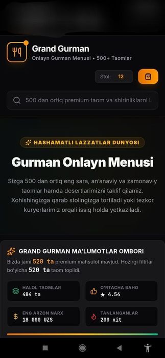 Online menu narxi 8mln