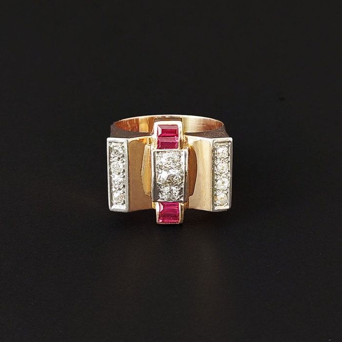 inel tank, unisex, aur 18k, diamante, certif.