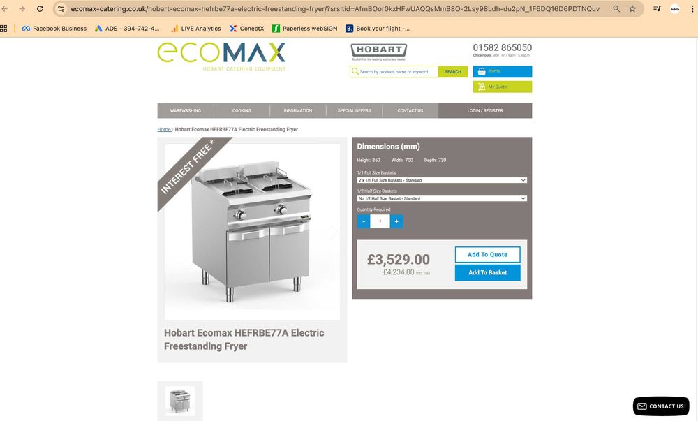 HOBART  - Friteuza electrica 2 x 13 litri (380 V)