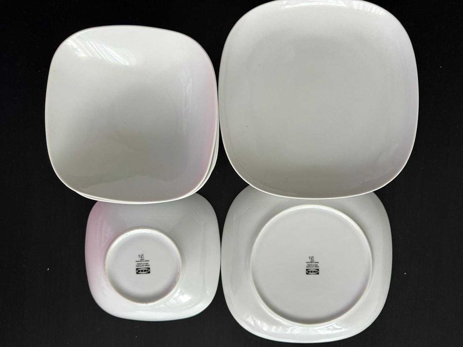 Set 16 farfurii pătrate din ceramică – 3 mărimi, stare excelentă