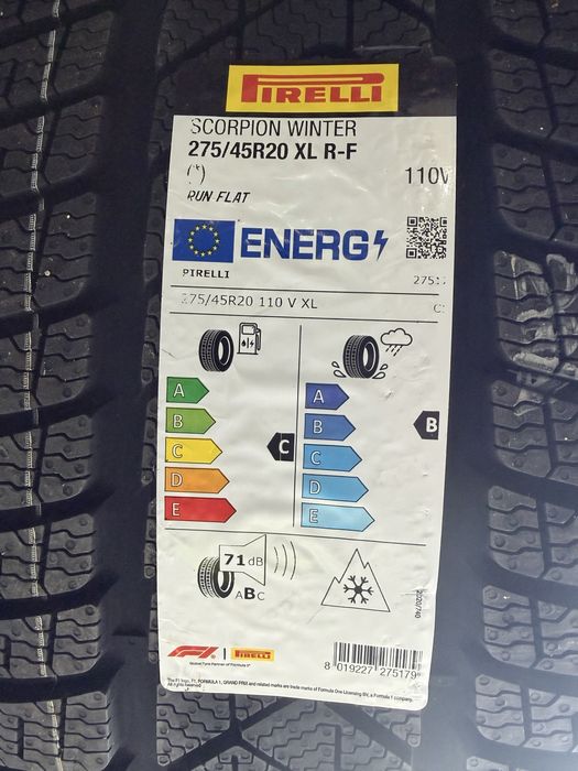 275/45/20 PIRELLI 4бр RunFlat