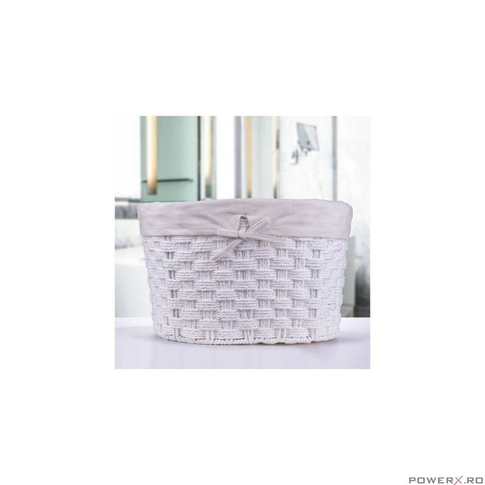 Cos organizator pentru cosmetice, oval, alb, 35x24x16 cm, Sepio